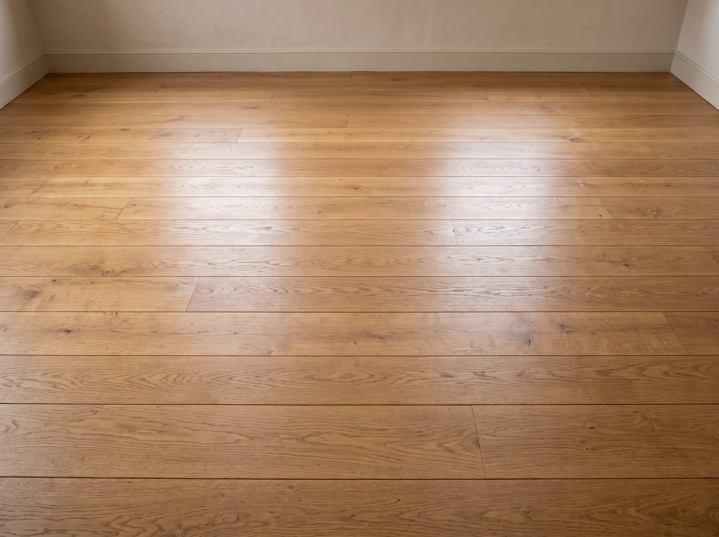 The same style of floor closed again, boards sitting flush and gap-free in soft daylight